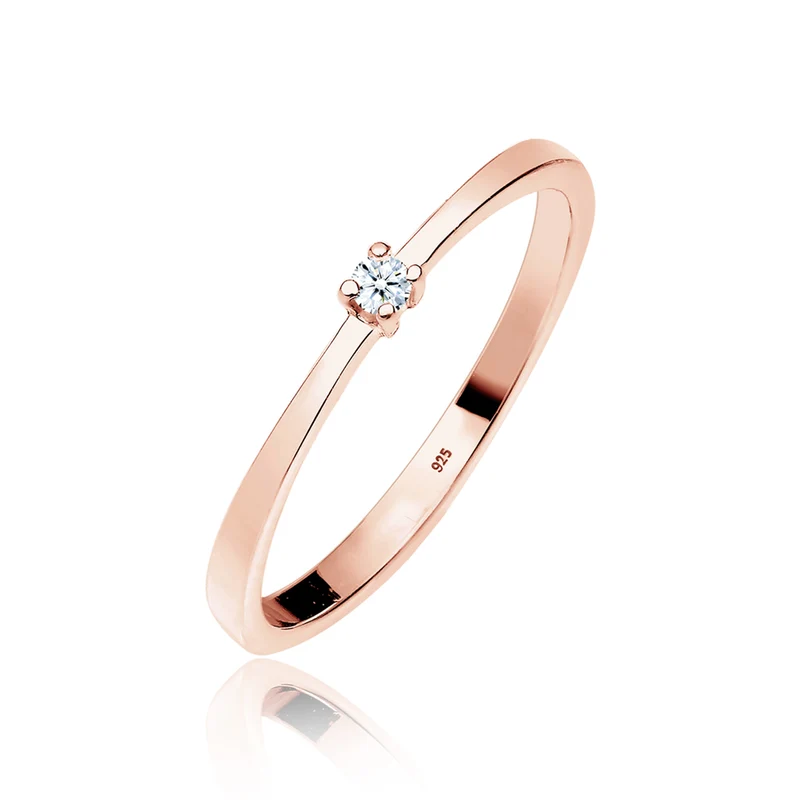 Solitär-Ring | Diamant ( Weiß, 0,03 ct )
