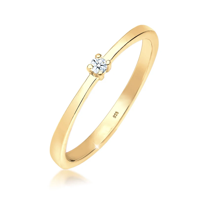 Solitär-Ring | Diamant ( Weiß, 0,03 ct )