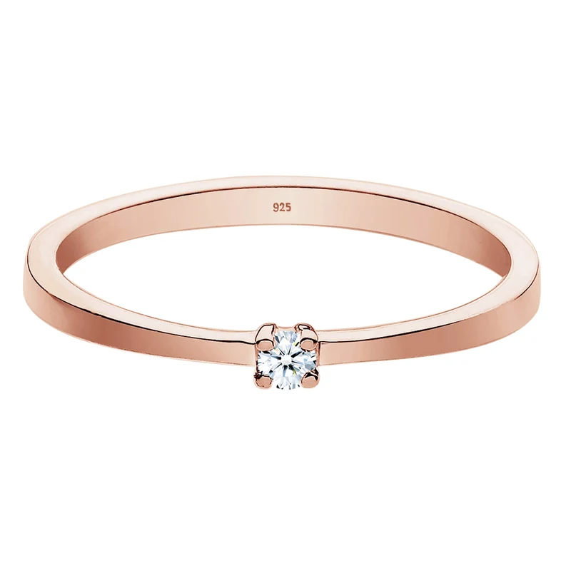Solitär-Ring | Diamant ( Weiß, 0,03 ct )