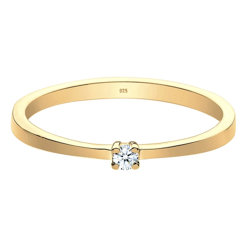 Solitär-Ring | Diamant ( Weiß, 0,03 ct )