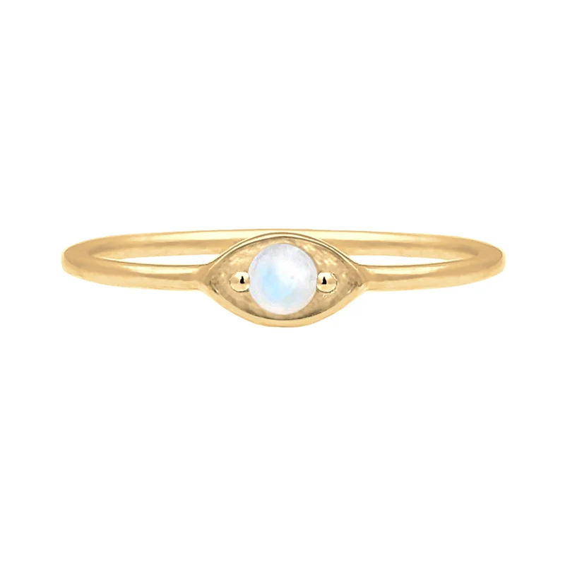 Ring Evil Eye | Mondstein ( Weiß )