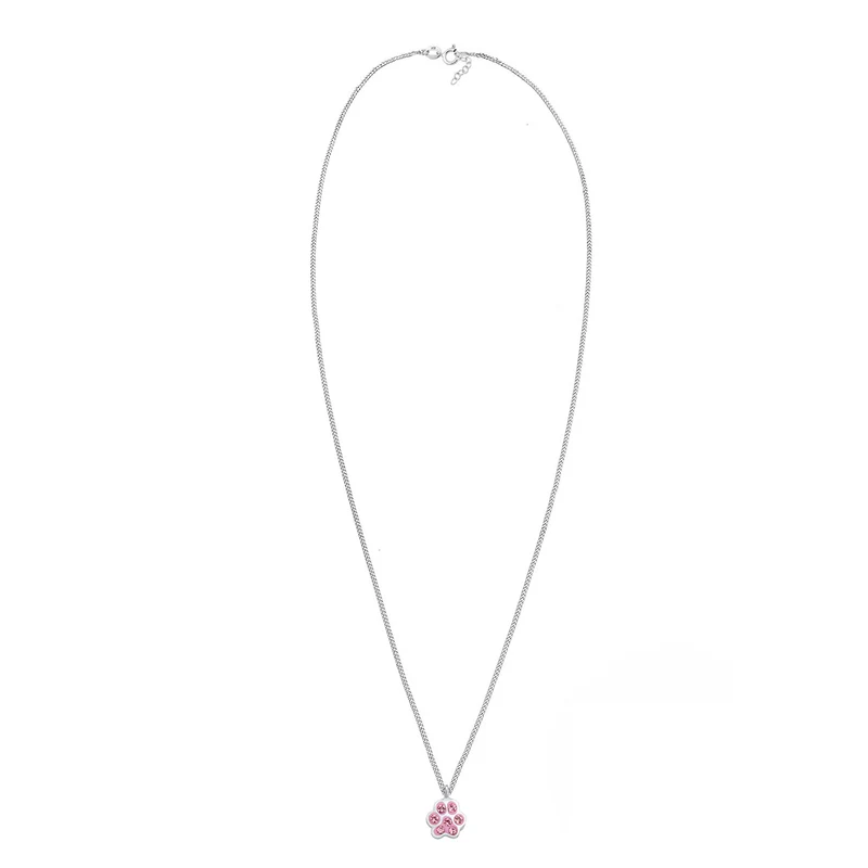 Halskette Pfote | Mit Kristallen von Swarovski® (Rosa)