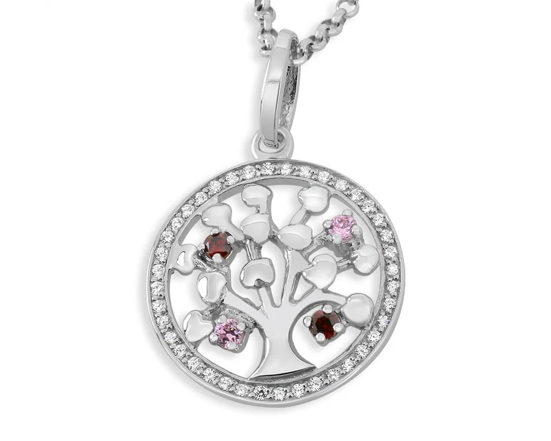 LEBENSBAUM SCHMUCK DAMEN KETTE MIT ANHÄNGER, ZIRKONIA SILBERSCHMUCK
