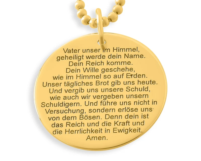 GOLD KETTE GRAVUR TAUFSCHMUCK GESCHENK GEBURT VATER UNSER IM HIMMEL SCHMUCK