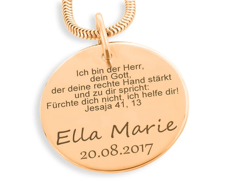 GESCHENK ZUR TAUFE, GEBURT, EINSCHULUNG, KETTE MIT NAMEN