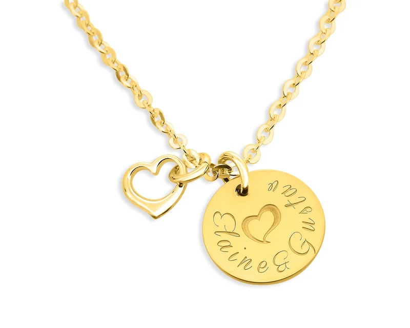 KETTE MIT HERZ ANHÄNGER GOLDSCHMUCK MIT GRAVUR GESCHENK