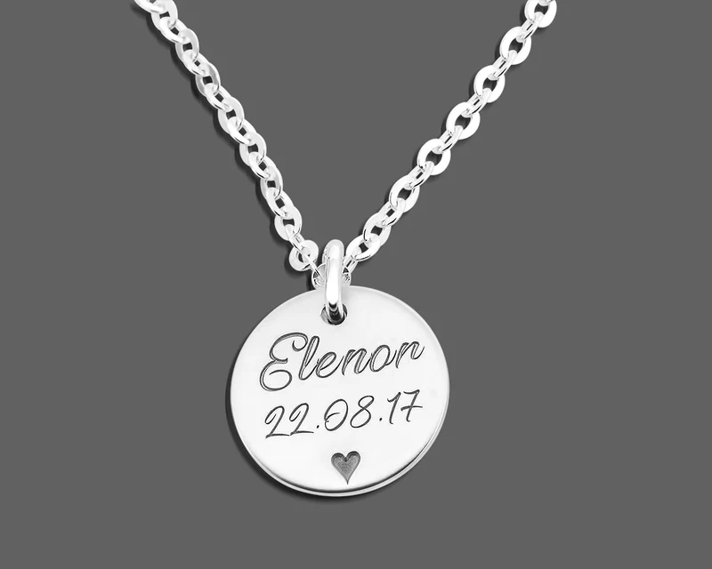 SILBERKETTE MIT NAMEN SCHMUCK MIT GRAVUR 925 SILBER HALSKETTE NAME DATUM