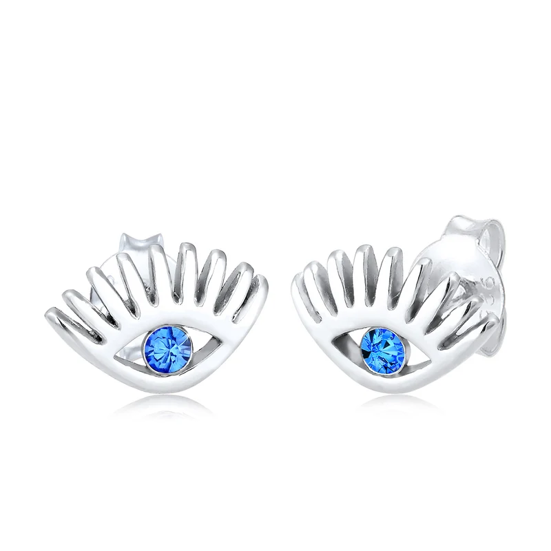 Ohrstecker Evil Eye | Kristall ( Blau )