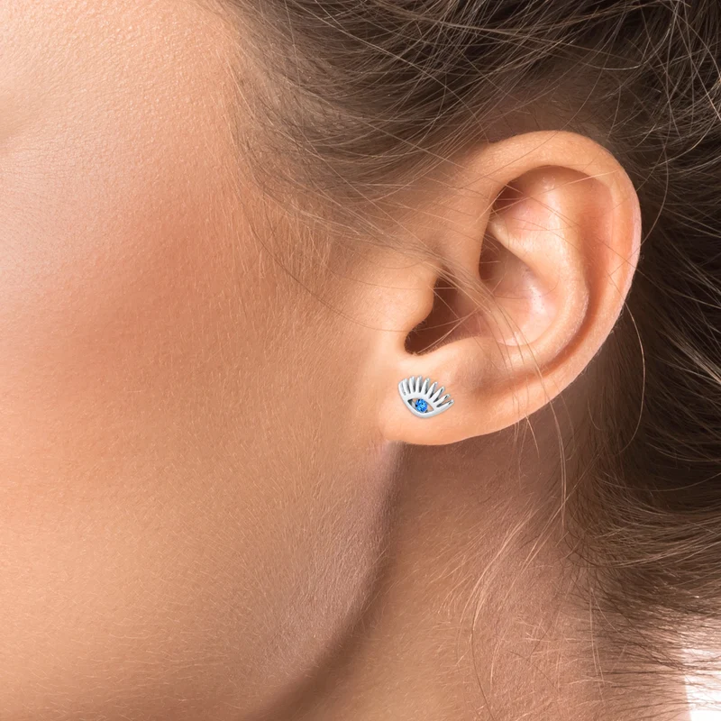 Ohrstecker Evil Eye | Kristall ( Blau )