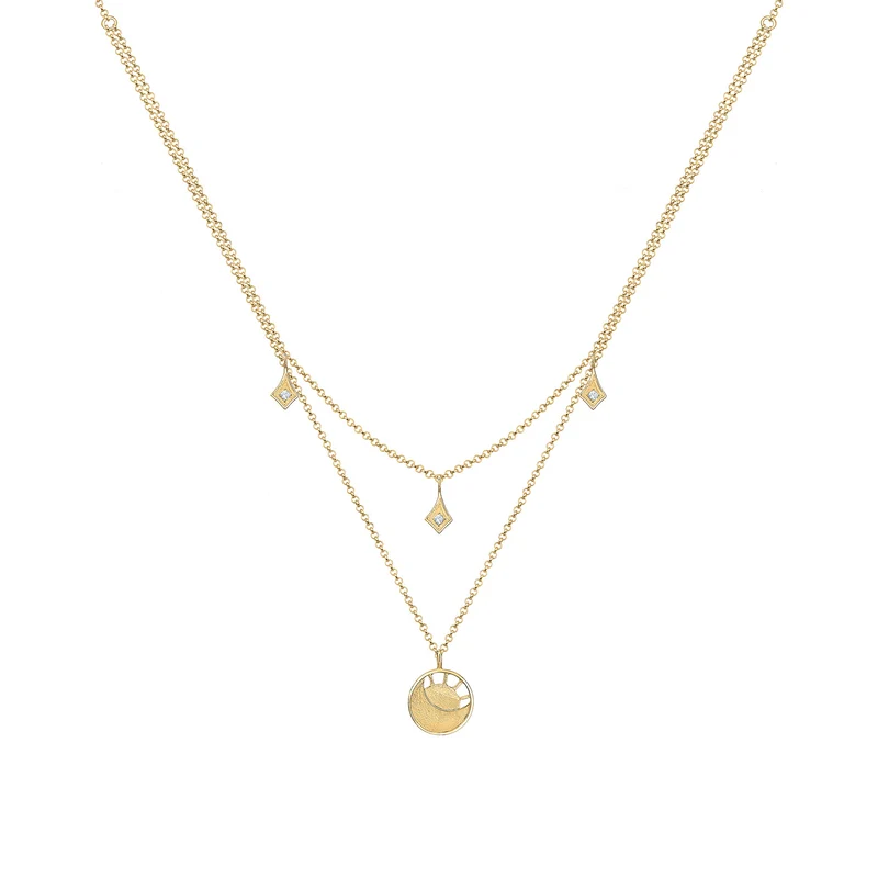 Halskette Plättchen Astro | Mit Kristallen von Swarovski® (Weiß)