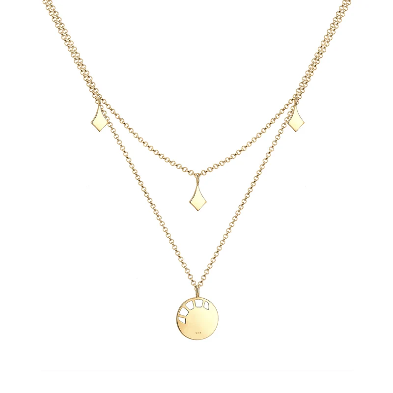 Halskette Plättchen Astro | Mit Kristallen von Swarovski® (Weiß)