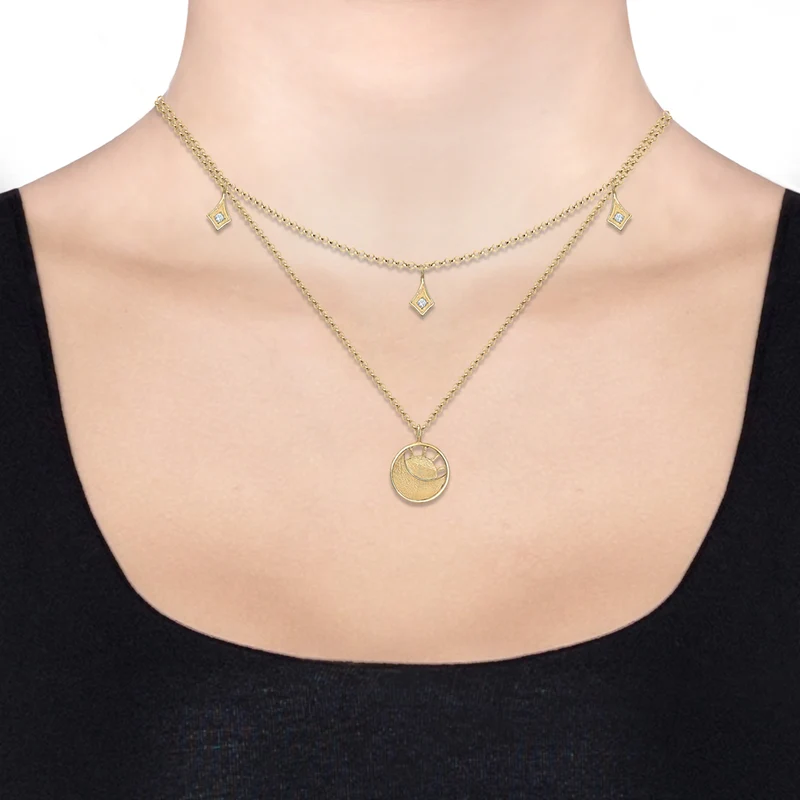 Halskette Plättchen Astro | Mit Kristallen von Swarovski® (Weiß)