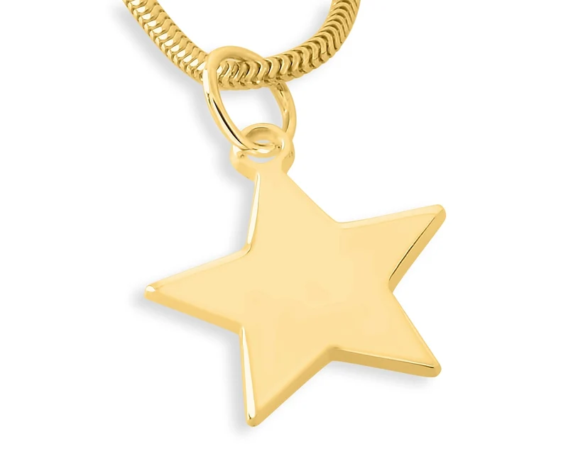 GOLDKETTE STERN DAMENSCHMUCK HALSKETTE MIT GRAVUR GOLDSTERN NAME