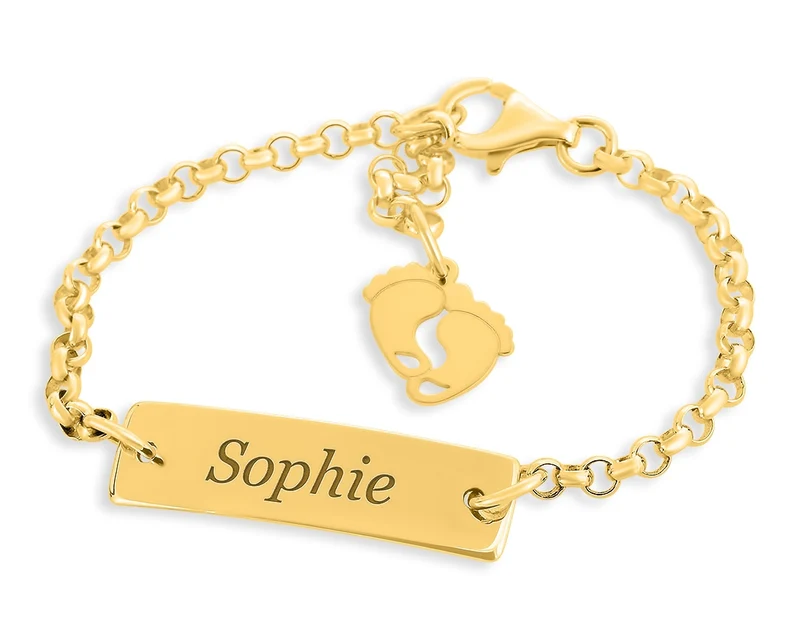 ID ARMBAND GRAVUE MÄDCHEN GESCHENK ZUR TAUFE, KINDERARMBAND, BABY GEBURT