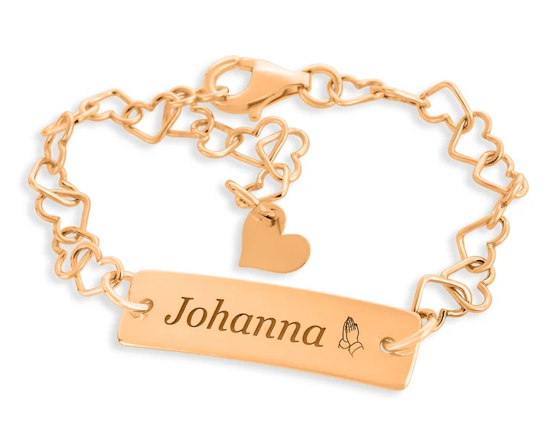 GESCHENK ZUR TAUFE MÄDCHEN ARMBAND MIT NAMEN TAUFSCHMUCK ROSÉGOLD
