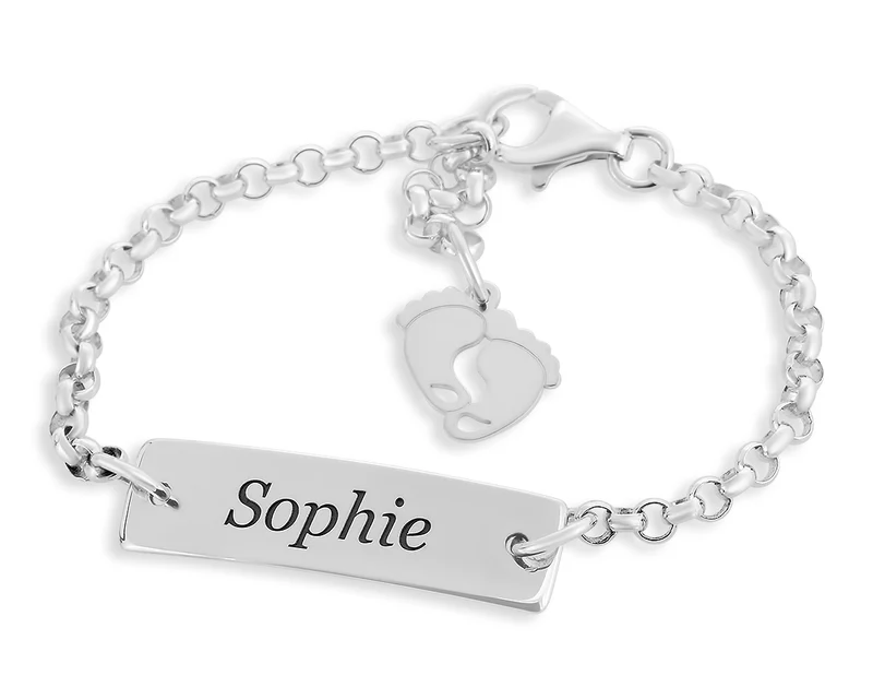 ARMBAND ZUR TAUFE MÄDCHEN ID ARMBAND 925 SILBER GESCHENK ZUR TAUFE SCHMUCK