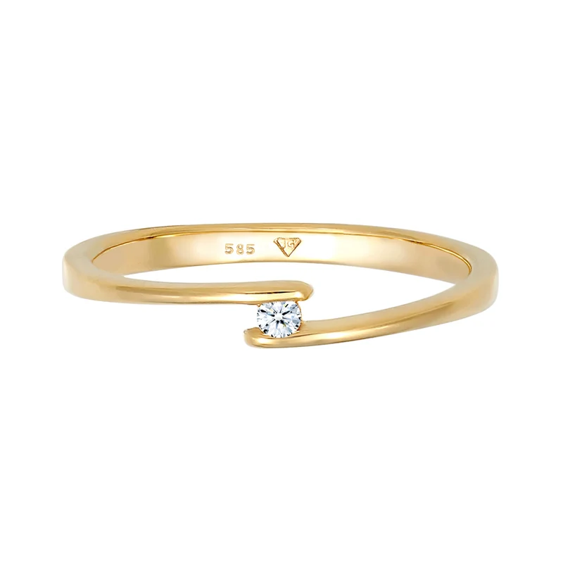 Solitär-Ring | Diamant ( Weiß, 0,03 ct )
