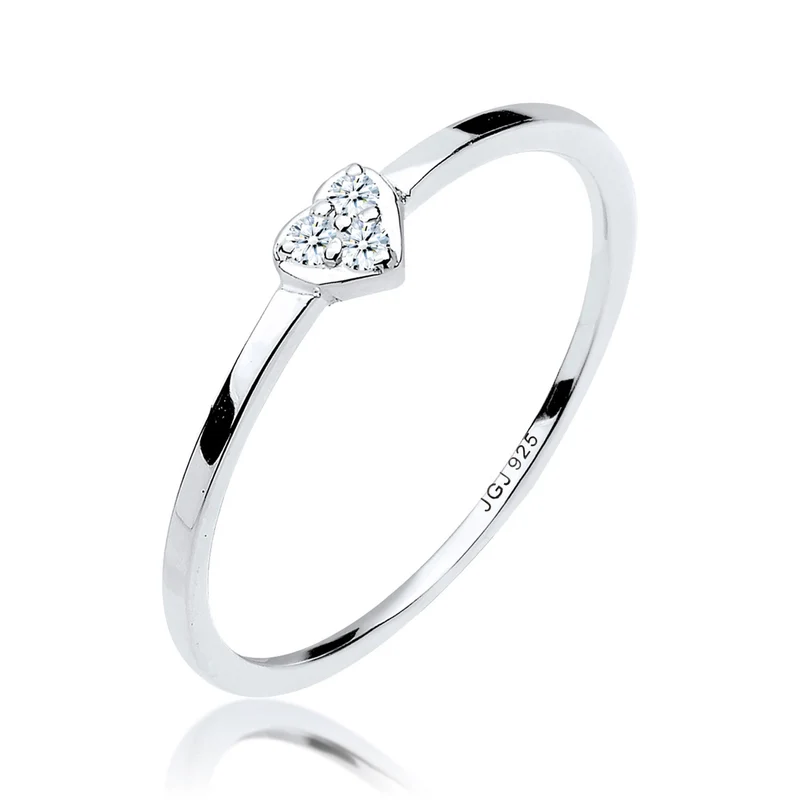 Verlobungsring Herz | Diamant ( Weiß, 0,045 ct )
