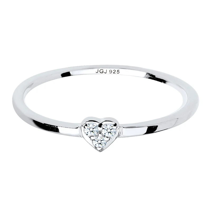 Verlobungsring Herz | Diamant ( Weiß, 0,045 ct )