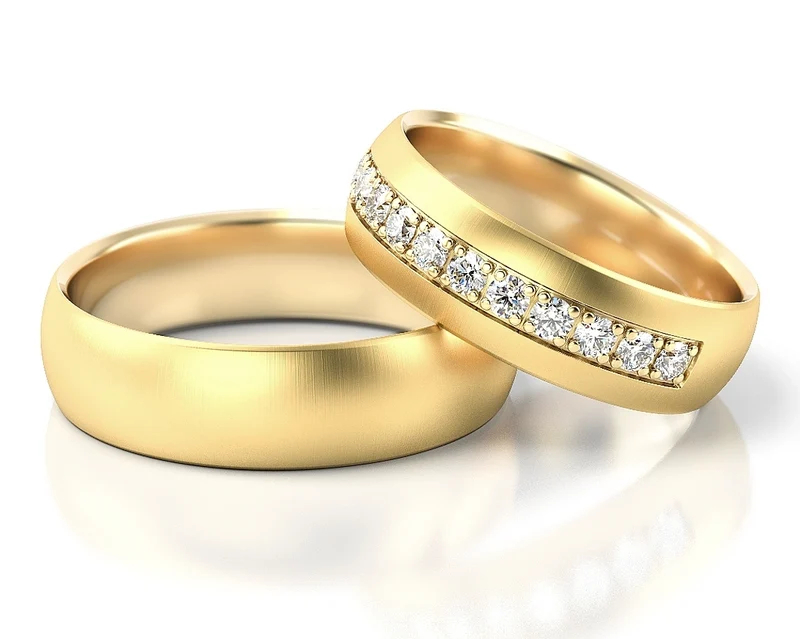BESONDERE TRAURINGE MIT BRILLANTEN, 333/- GOLD, ELEGANT