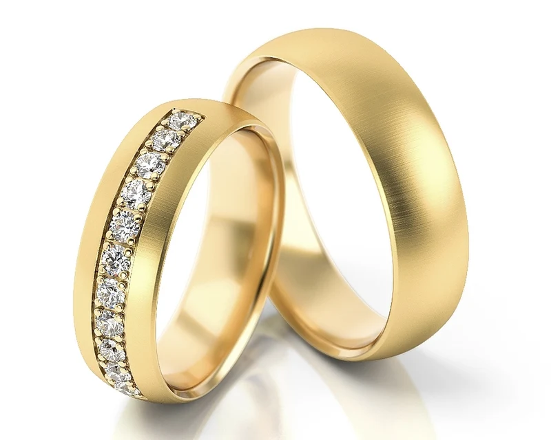 BESONDERE TRAURINGE MIT BRILLANTEN, 333/- GOLD, ELEGANT
