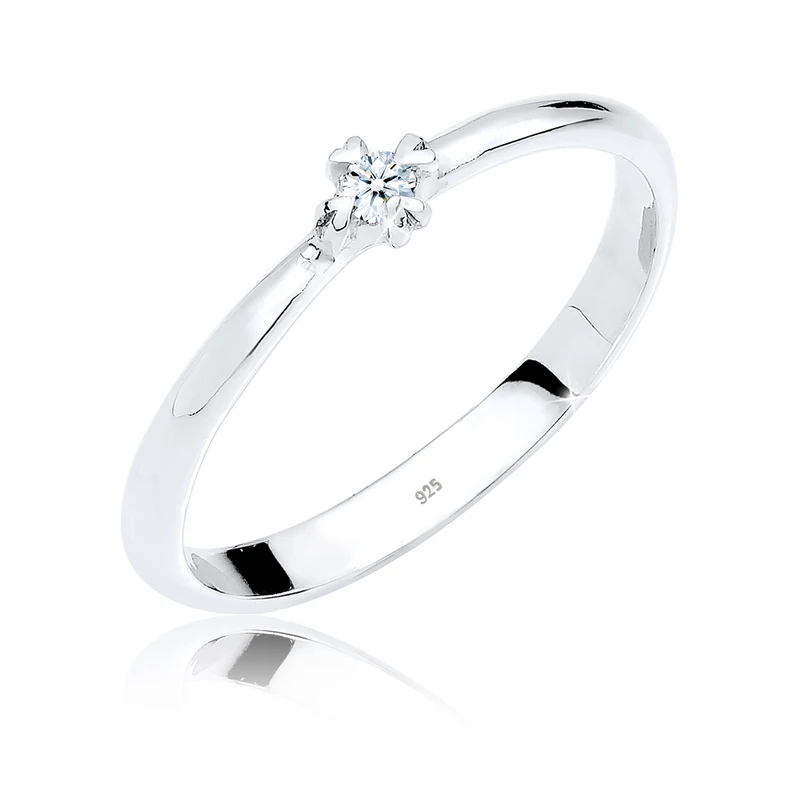 Verlobungsring Herz | Diamant ( Weiß, 0,03 ct )