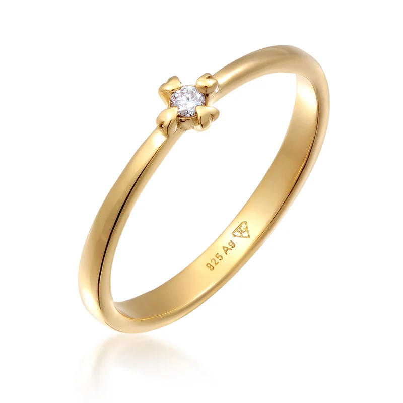 Verlobungsring Herz | Diamant ( Weiß, 0,03 ct )