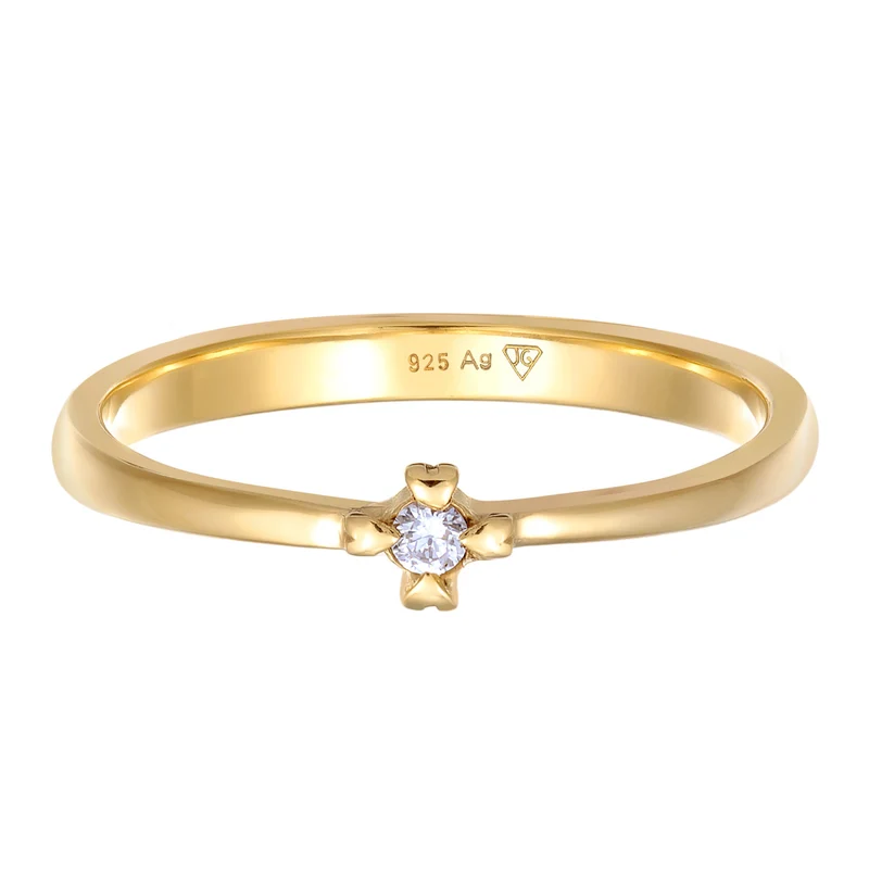Verlobungsring Herz | Diamant ( Weiß, 0,03 ct )