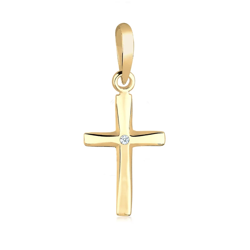 Anhänger Kreuz | Diamant ( Weiß, 0,005 ct )