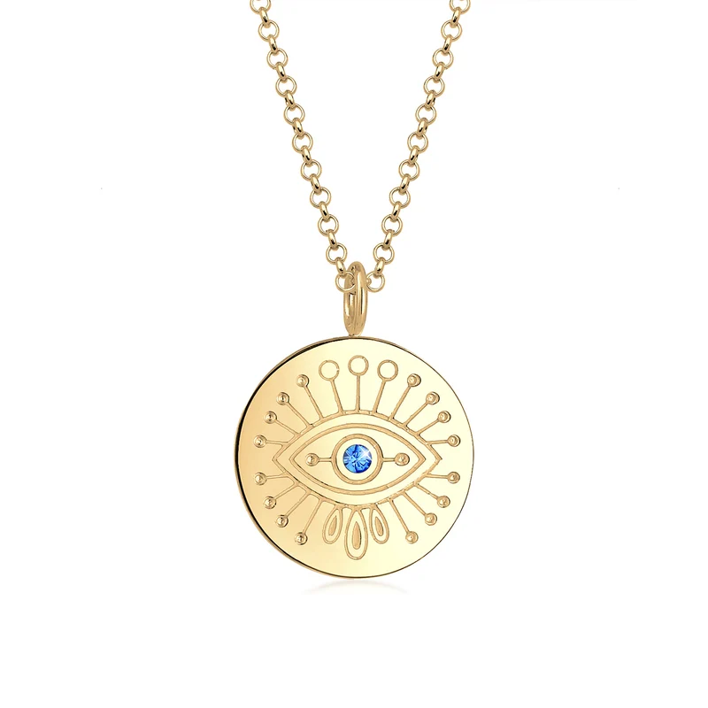 Halskette Evil Eye | Kristall (Blau)