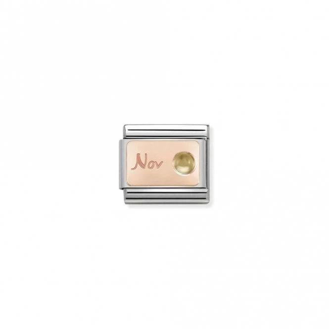 Classic Rose Gold November Citrine Birthday & Birthstones Charms