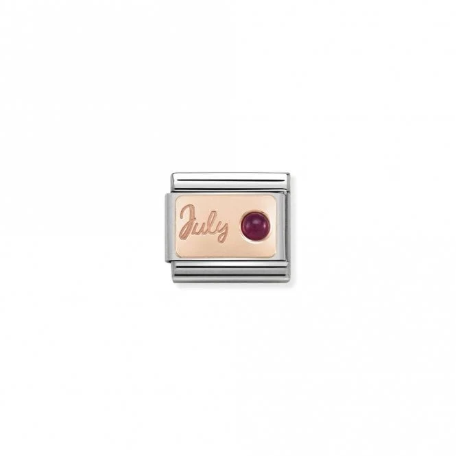 Classic Rose Gold July Ruby Birthday & Birthstones Charms