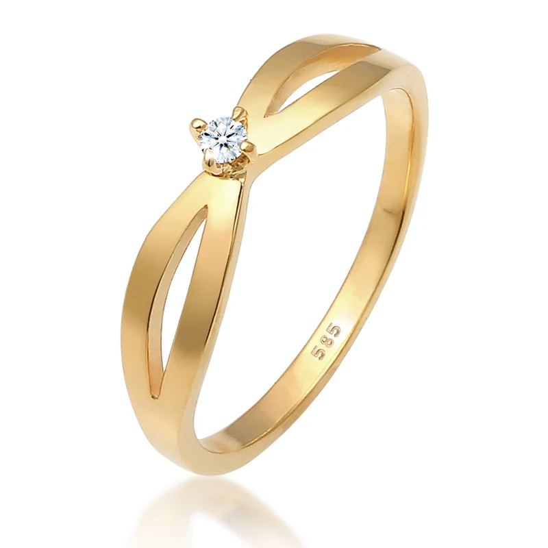 Solitär-Ring | Diamant ( Weiß, 0,03 ct )
