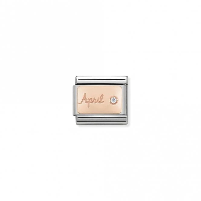 Classic Rose Gold April Diamond Birthday & Birthstones Charms