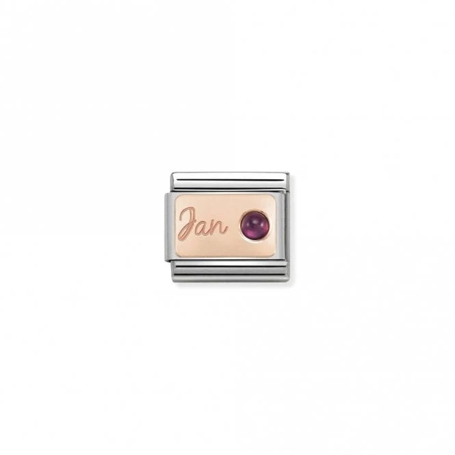 Classic Rose Gold January Garnet Birthday & Birthstones Charms