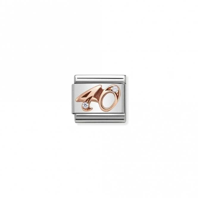 Classic Rose Gold CZ 40 Number Charms