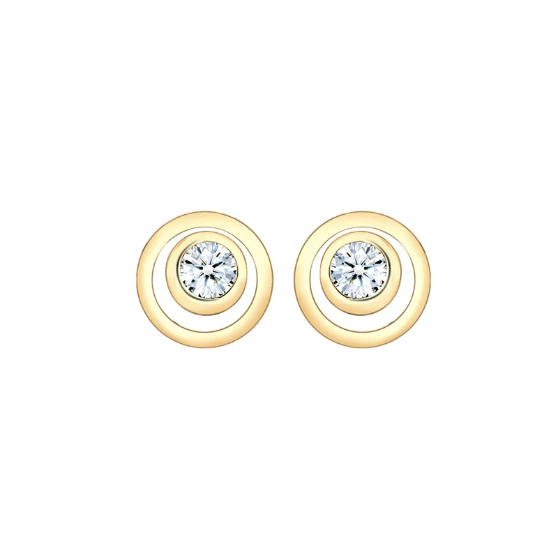 Ohrstecker Kreis | Diamant ( Weiß, 0,06 ct )