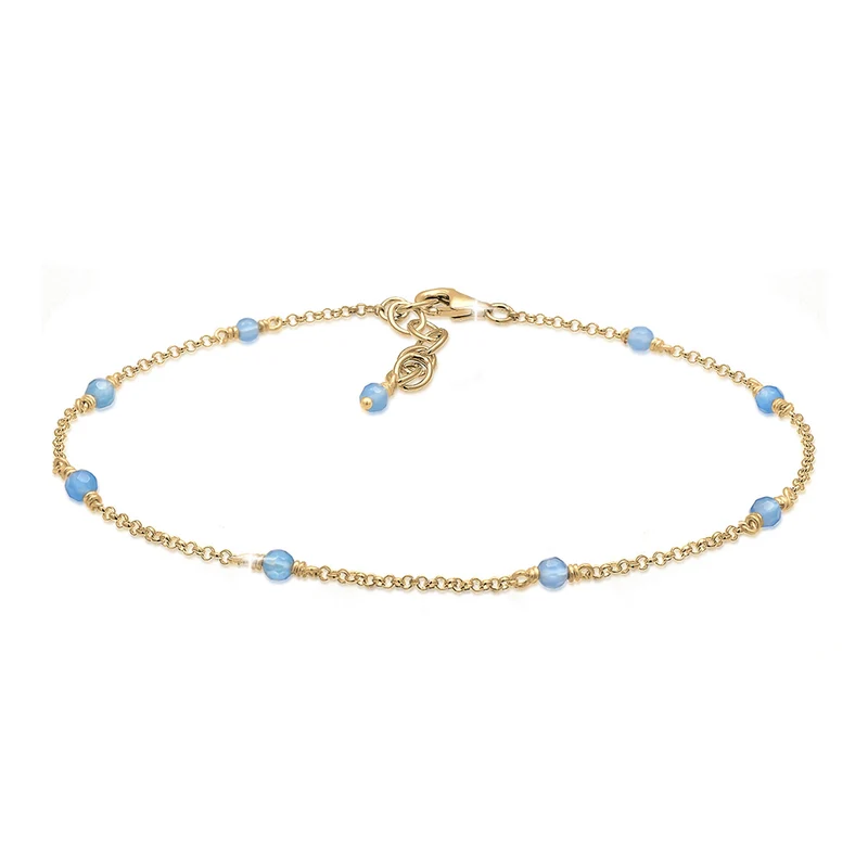 Fußkettchen Kugel | Achat ( Blau )