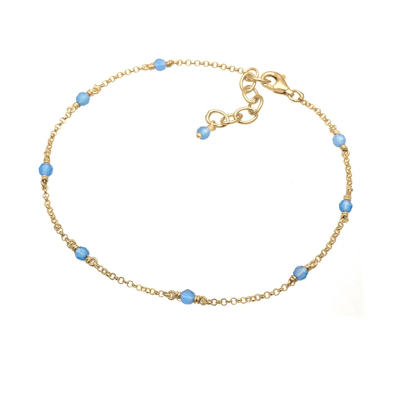 Fußkettchen Kugel | Achat ( Blau )