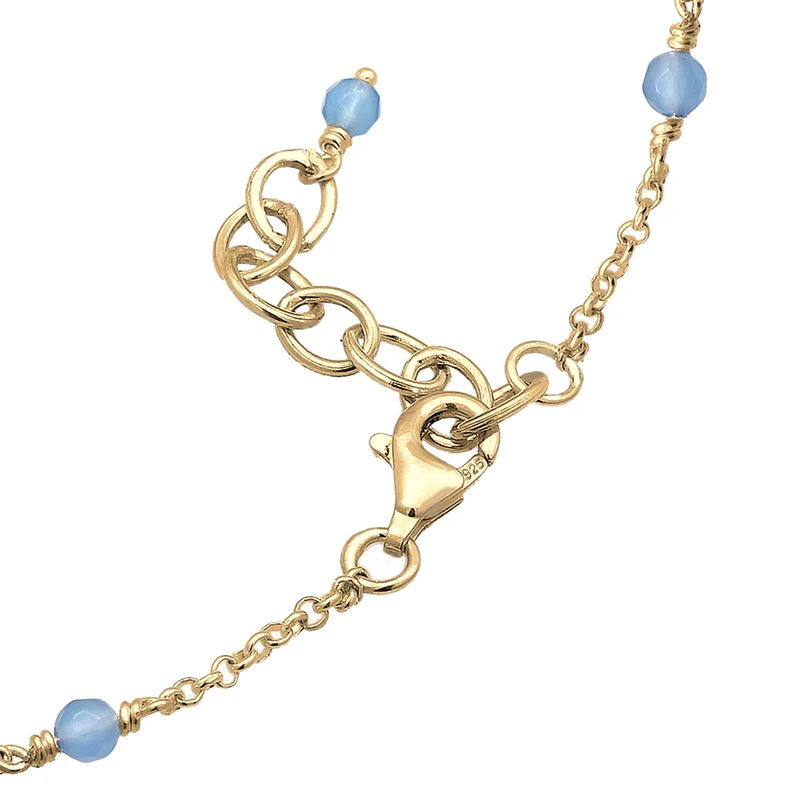 Fußkettchen Kugel | Achat ( Blau )