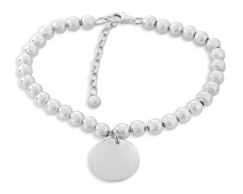 DAMENARMBAND MIT KUGELN, ARMBAND MIT GRAVUR, 925 SILBER