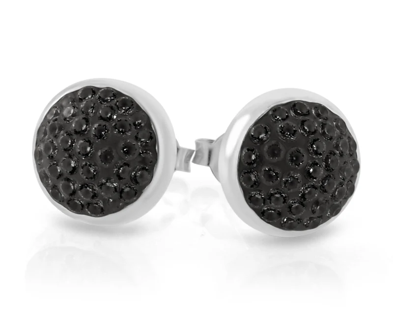 OHRSTECKER, 925 SILBER, OHRRINGE SCHWARZ, SILBERSCHMUCK