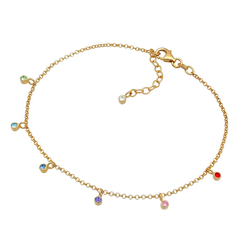 Fußkettchen | Mit Kristallen von Swarovski® (Hellblau)
