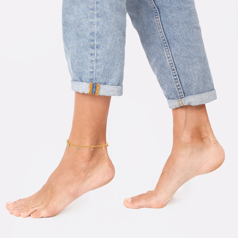 Fußkettchen | Mit Kristallen von Swarovski® (Hellblau)