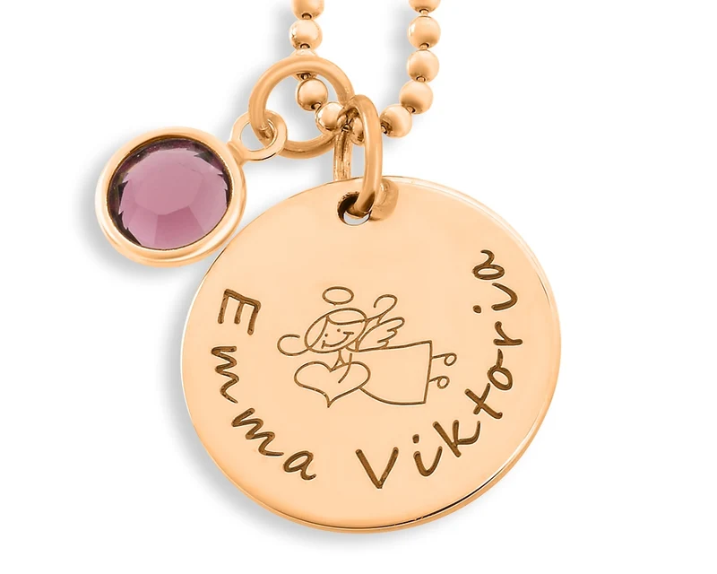 KINDERSCHMUCK MIT GRAVUR MÄDCHEN TAUFKETTE ROSÉ GOLD TOCHTER SCHMUCK