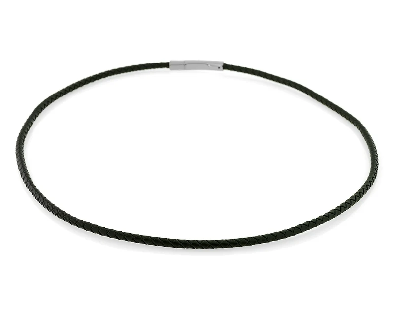 KETTE AUS KAUTSCHUK HERREN SCHMUCK HALSKETTE SCHWARZ 3 MM