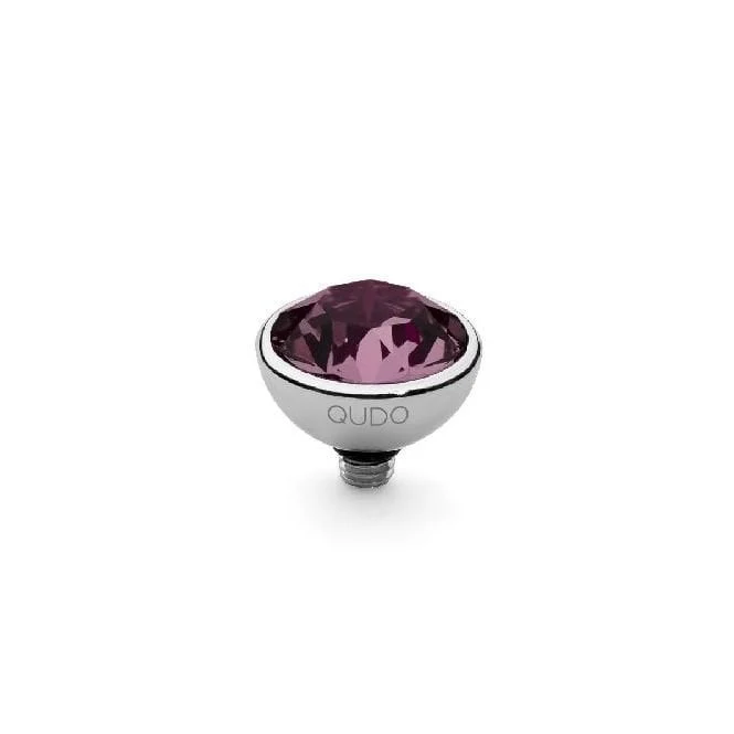 Bottone Silver and Purple Amethyst Ring Gem Top, 10mm