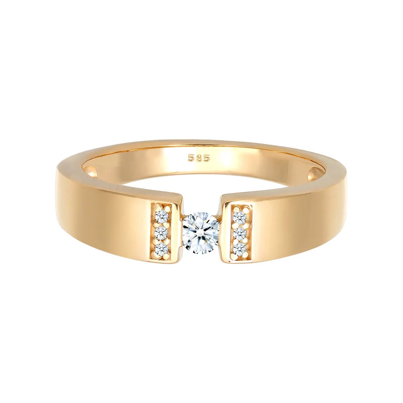 Verlobungsring | Diamant ( Weiß, 0,14 ct )