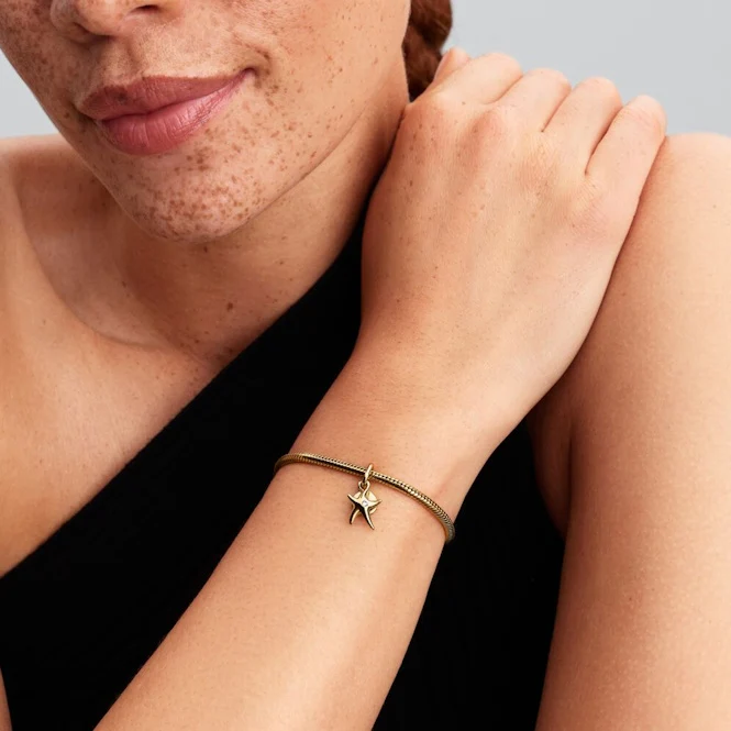 Gold Starfish Double Dangle Charms