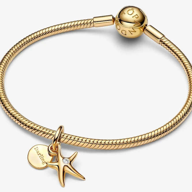 Gold Starfish Double Dangle Charms